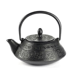 Cast-iron Teapot + Strainer, Black Decor – 750ml
