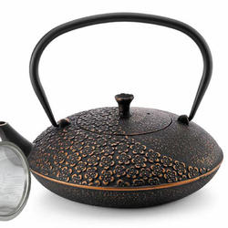 Cast-Iron Teapot + Strainer – Black Decor, 1100ml