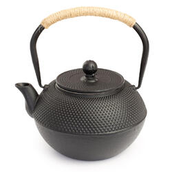 Cast-iron Teapot + Strainer – Black, 1200ml