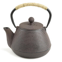 Cast-iron Teapot + Strainer – Brown Décor, 1000ml