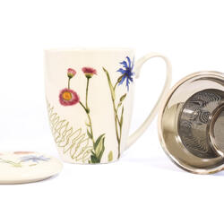 Cup with Strainer & Lid – Meadow Flowers